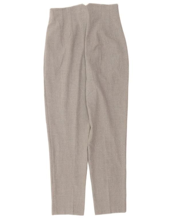 Zara kvinders højtaljede koniske jakkesætbukser XS W24 L26 Grå polyester