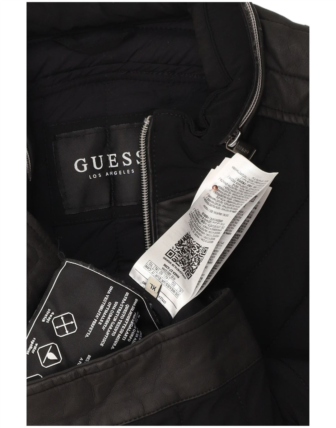 Guess Mens Padded Jacket UK 42 XL Black Polyethylene