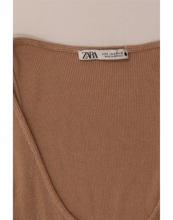 Zara Mujer Chaleco Top UK 10 Small Beige