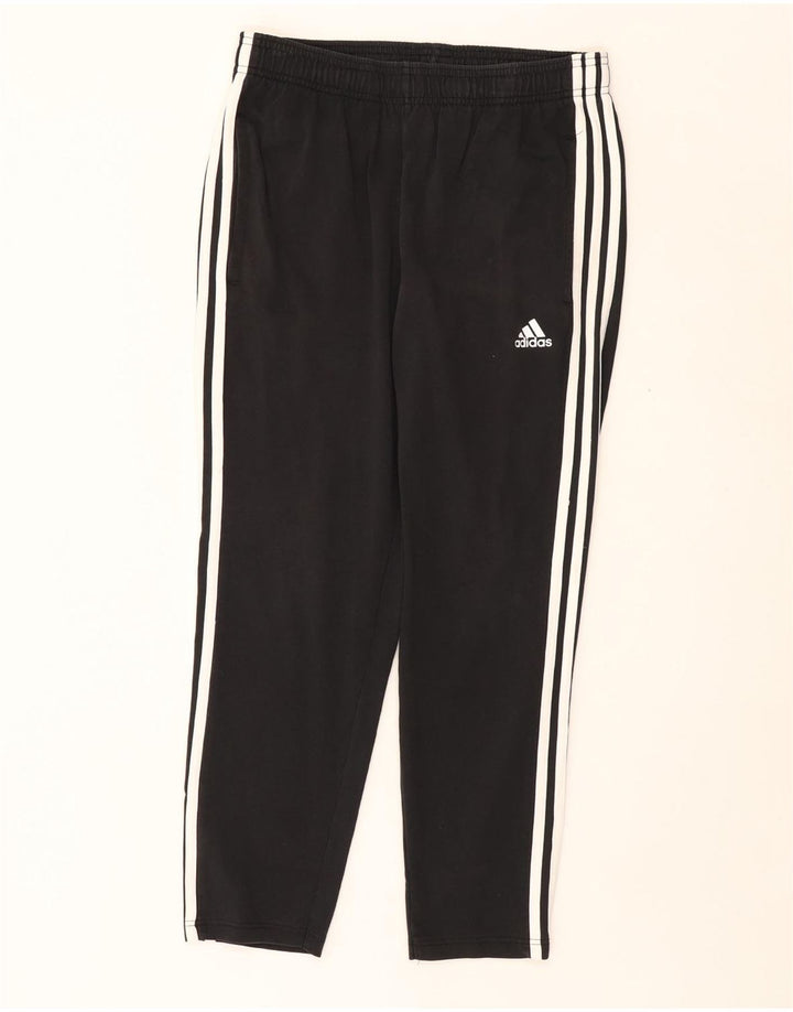 ADIDAS Womens Tracksuit Trousers UK 12 Medium  Black Cotton