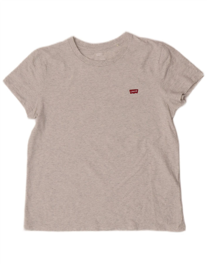 Levi's Womens T-Shirt Top UK 12 Medium Grey Cotton