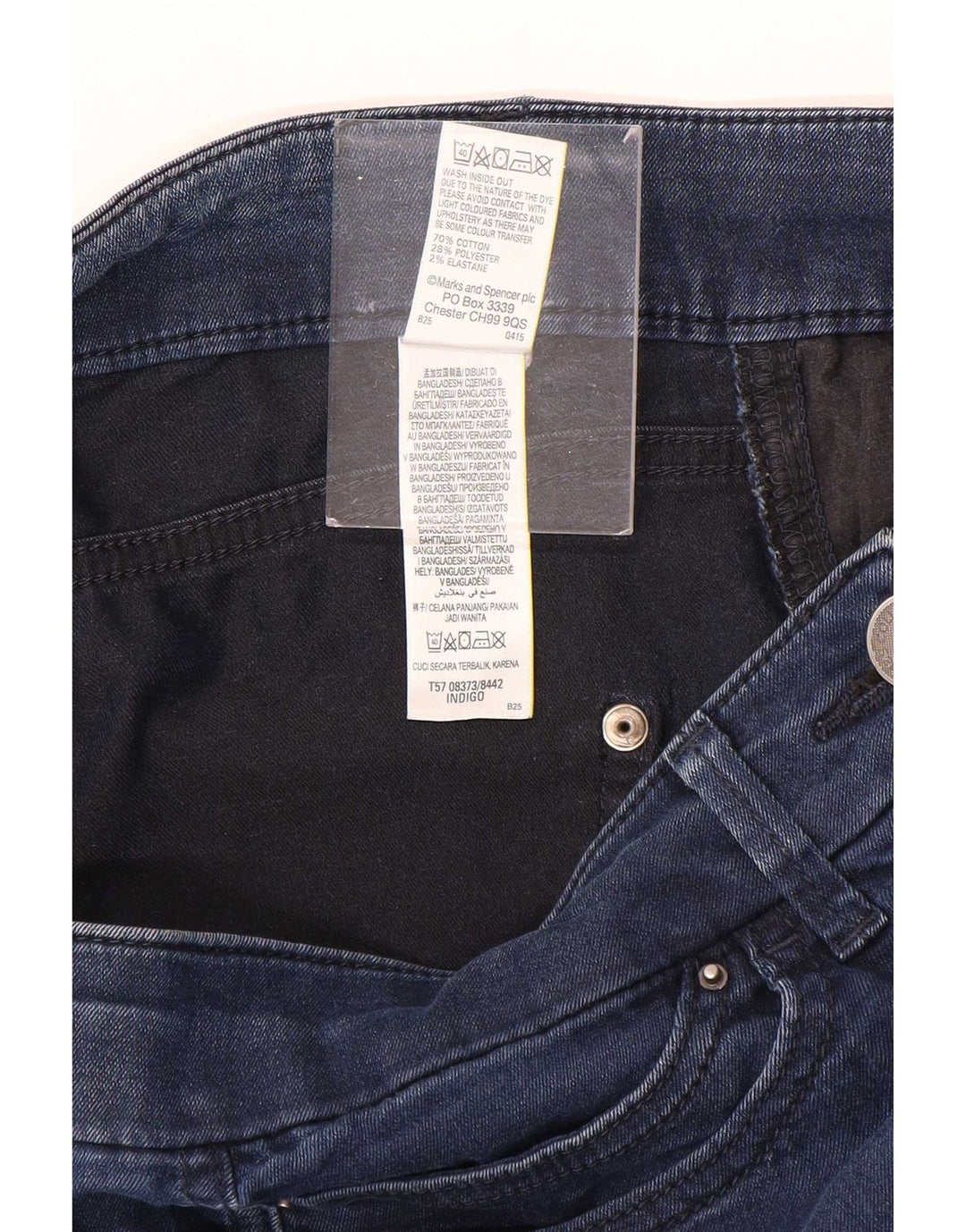 Marks & Spencer Womens Cropped Jeans UK 12 Medium W30 L21 Blue Cotton