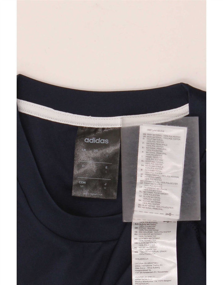 T-shirt Adidas Climalite da uomo Top piccola in poliestere blu navy