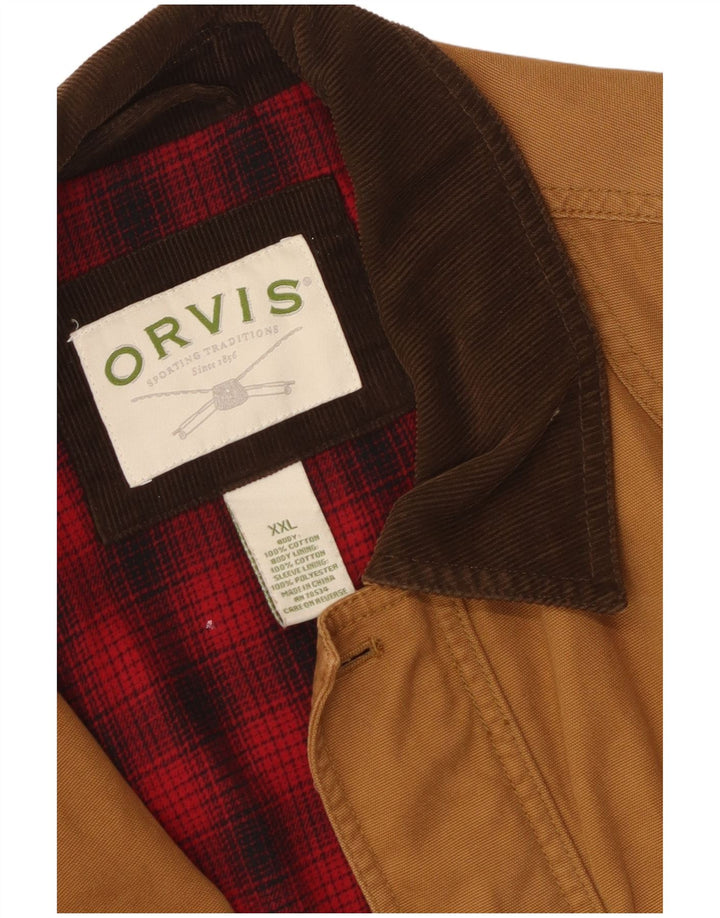 Orvis Mens Utility Jacket UK 44 2XL Brown Cotton