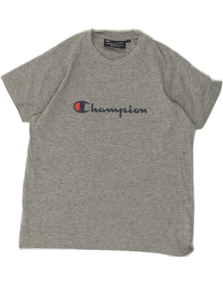 CHAMPION Boys Graphic T-Shirt Top 7-8 Years Grey Cotton Vintage Champion and Second-Hand Champion from Messina Hembry 
