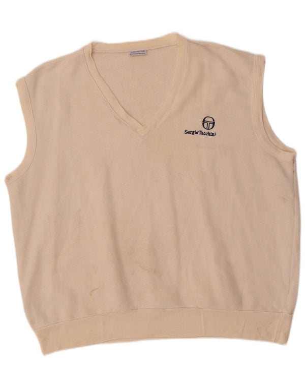 Sergio Tacchini Vestă pentru bărbați, 2XL, acrilic alb