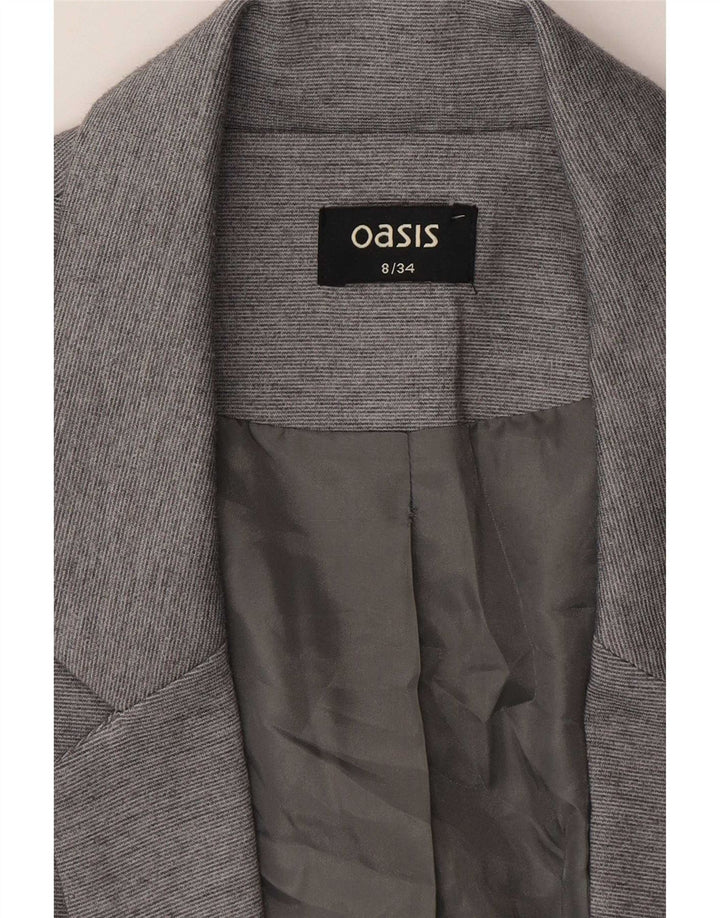 Oasis Womens Open Blazer Jacke UK 8 Small Grau Polyester