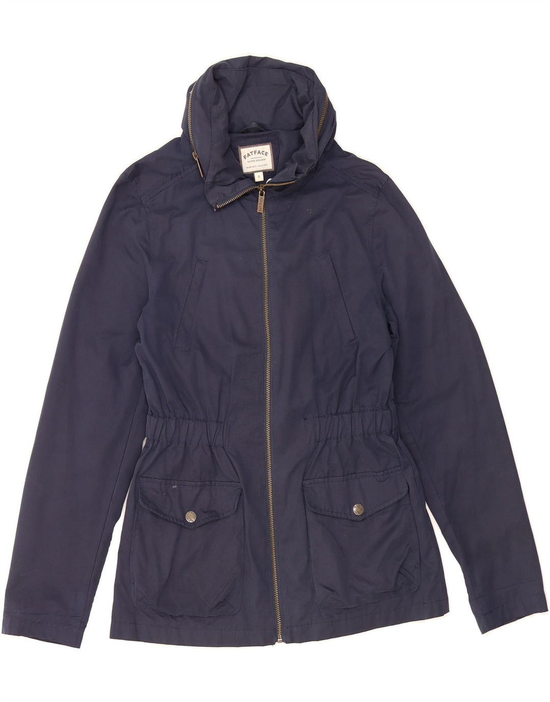 FAT FACE Womens Bomber Jacket UK 8 Small  Navy Blue Cotton Vintage Fat Face and Second-Hand Fat Face from Messina Hembry 