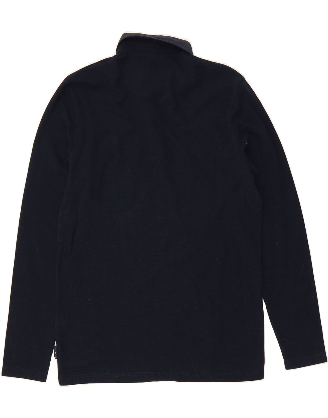 TED BAKER Mens Long Sleeve Polo Shirt Size 2 Small Navy Blue Cotton Vintage Ted Baker and Second-Hand Ted Baker from Messina Hembry 
