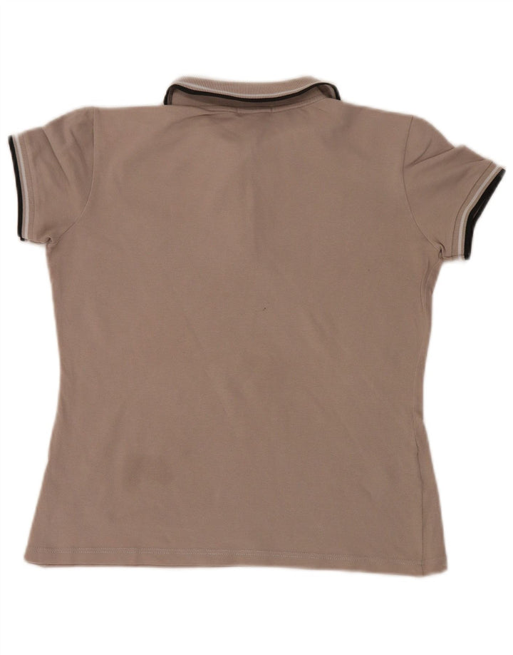 Fred Perry Damen Poloshirt UK 12 Mittelgraue Baumwolle