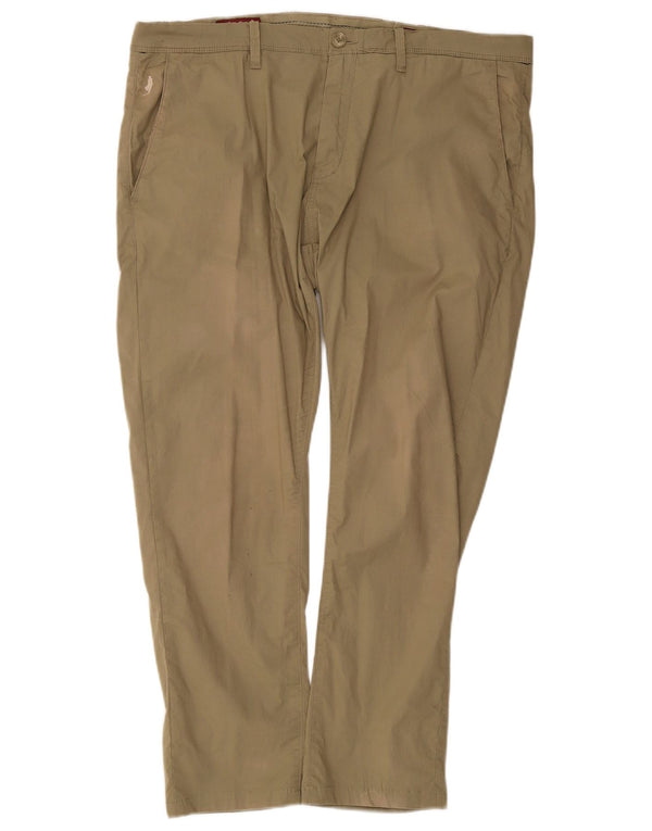 Marlboro Classics Calça Chino Masculina Reta UE 54 2XL W38 L28 Cáqui