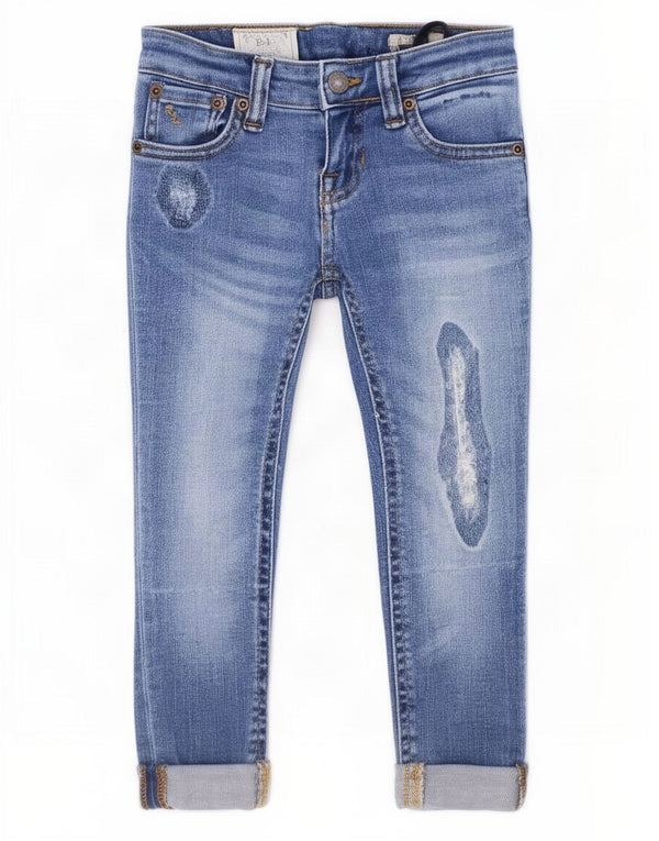 Polo Ralph Lauren Piger Distressed Skinny Jeans 2-3 år W18 L14 Blå