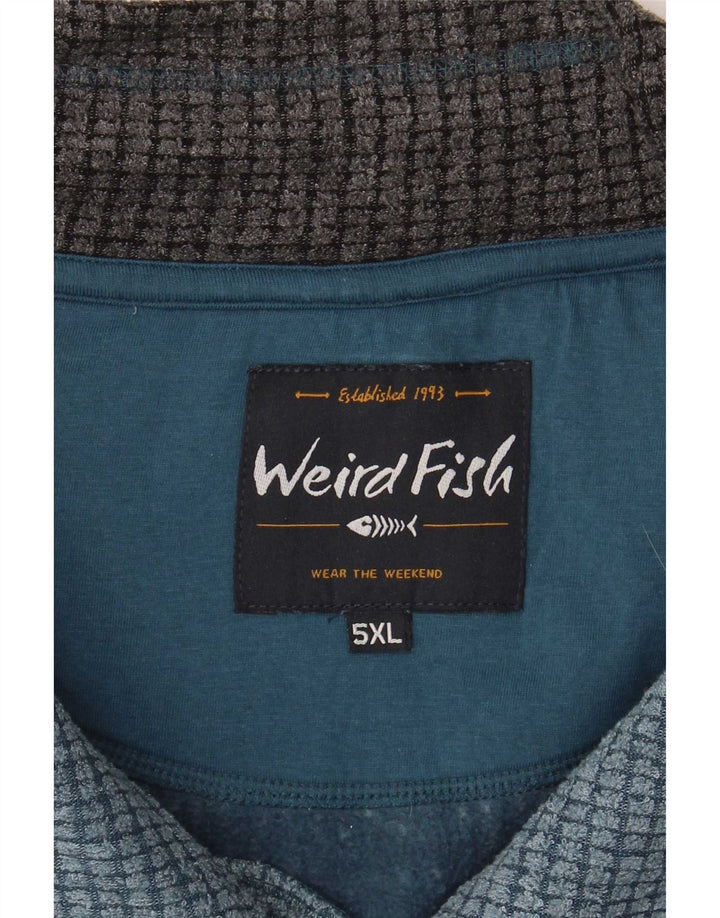 Felpa con collo con zip da uomo Weird Fish 5XL Blu