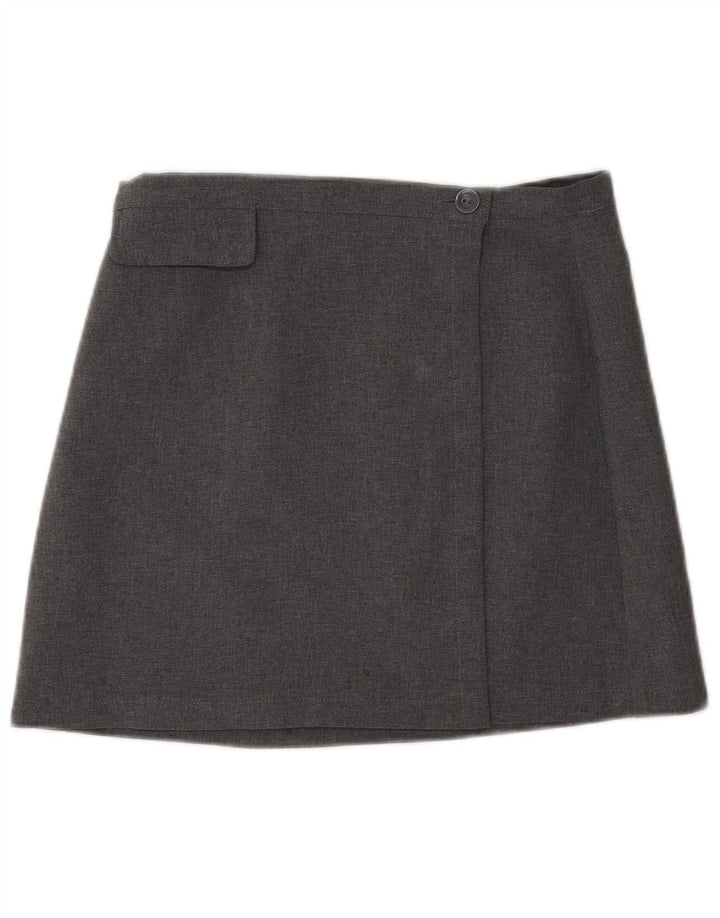 Sisley Womens High Waist Mini Wrap Skirt IT 44 Medium W26 Grey Polyester