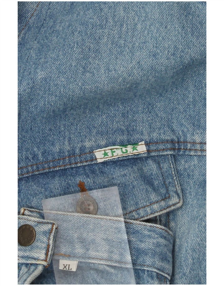 VINTAGE Mens Denim Jacket UK 42 XL Blue