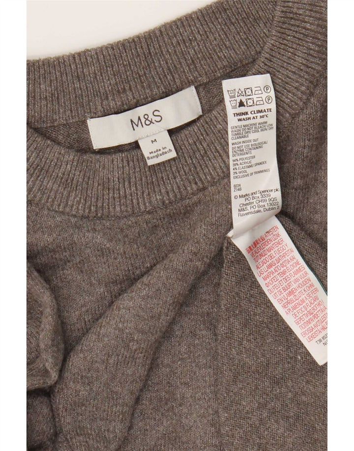 Maglione maglione girocollo da donna Marks & Spencer UK 14 Poliestere grigio medio