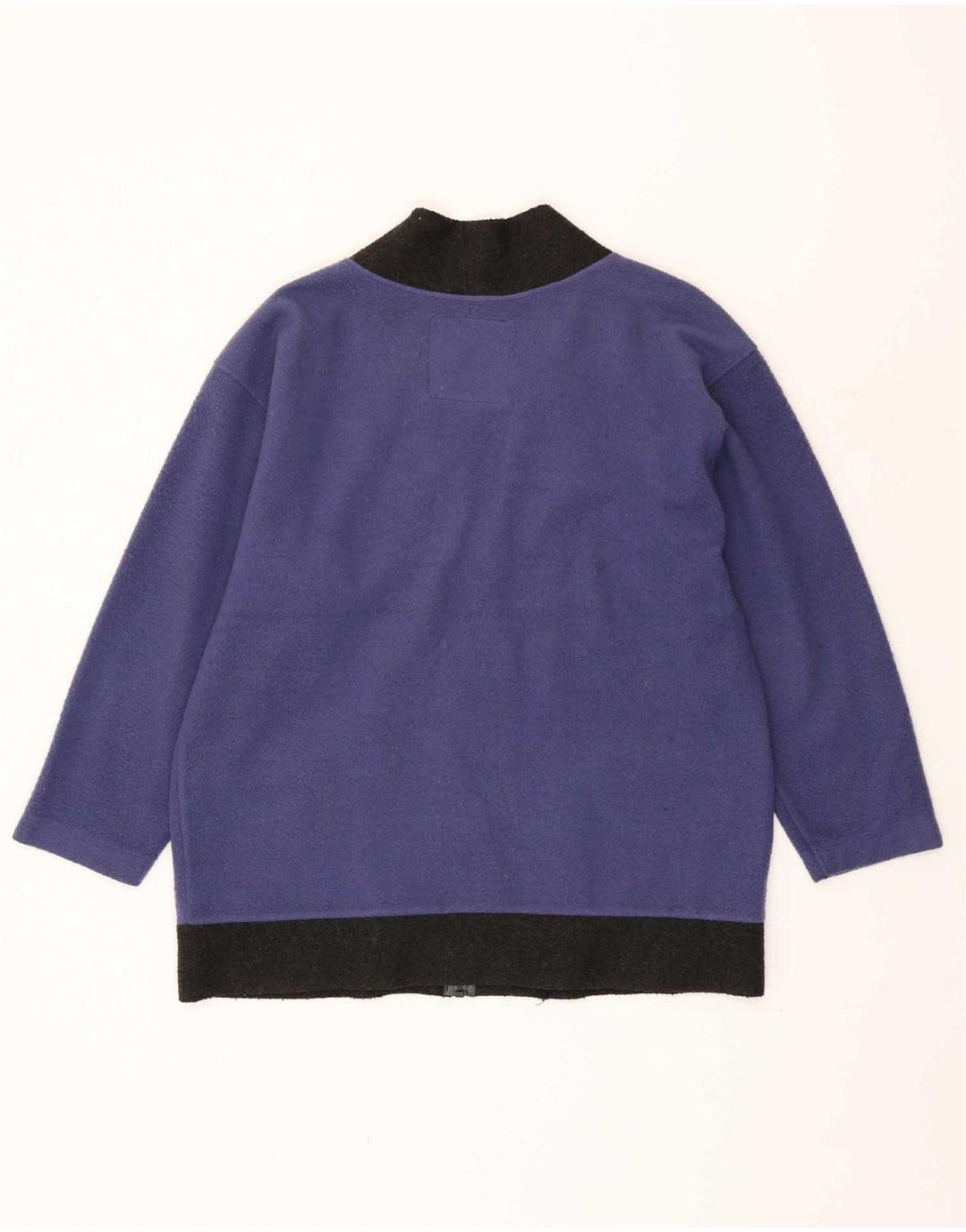 Benetton Mens Loose Fit Cardigan Sweater Small Blue Colourblock Polyester