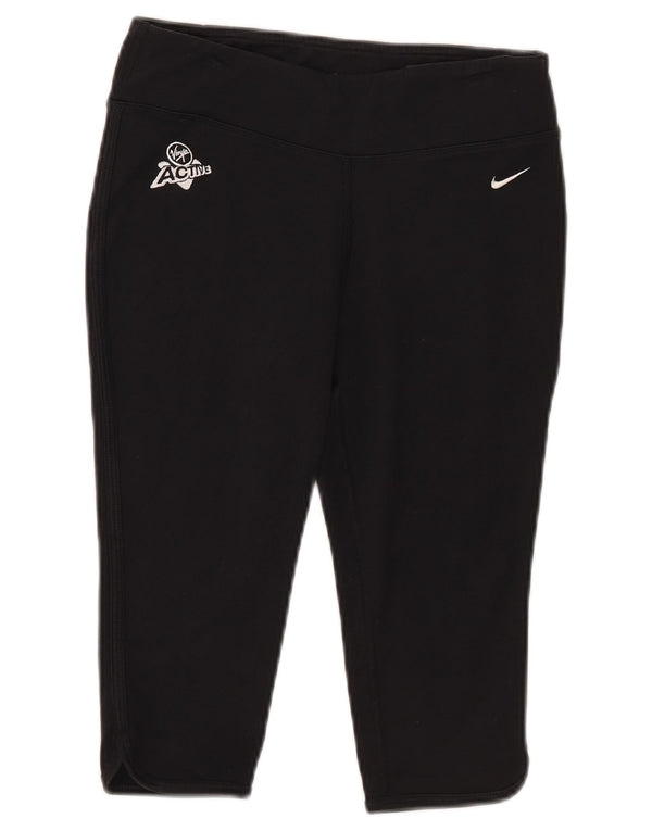 Nike Damen Dri Fit Crop Leggings UK 8/10 Small Schwarz Baumwolle