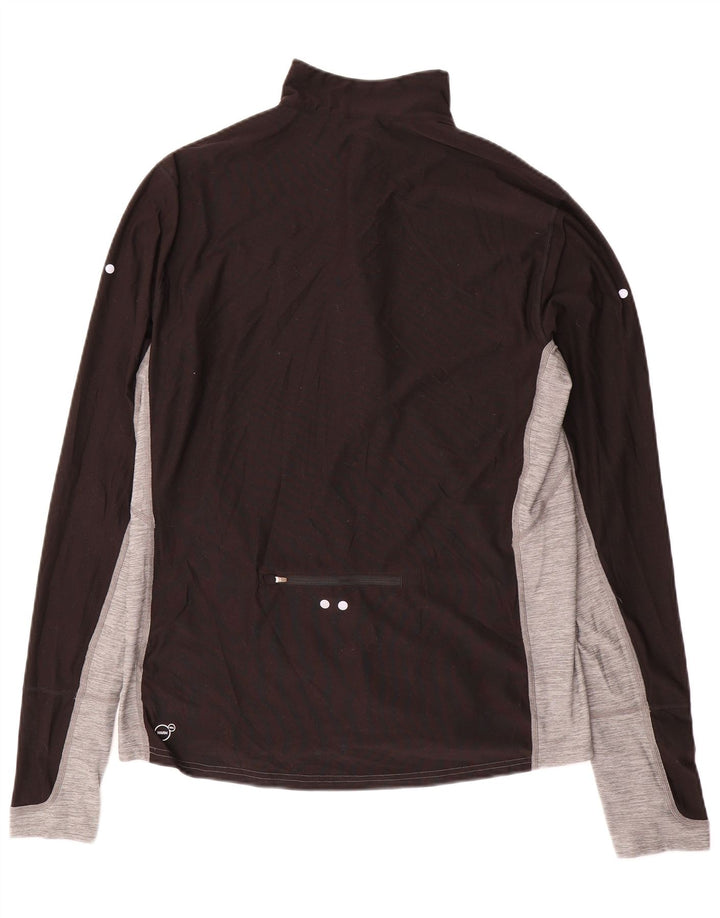 PUMA Mens Zip Neck Pullover Tracksuit Top Medium Black Colourblock