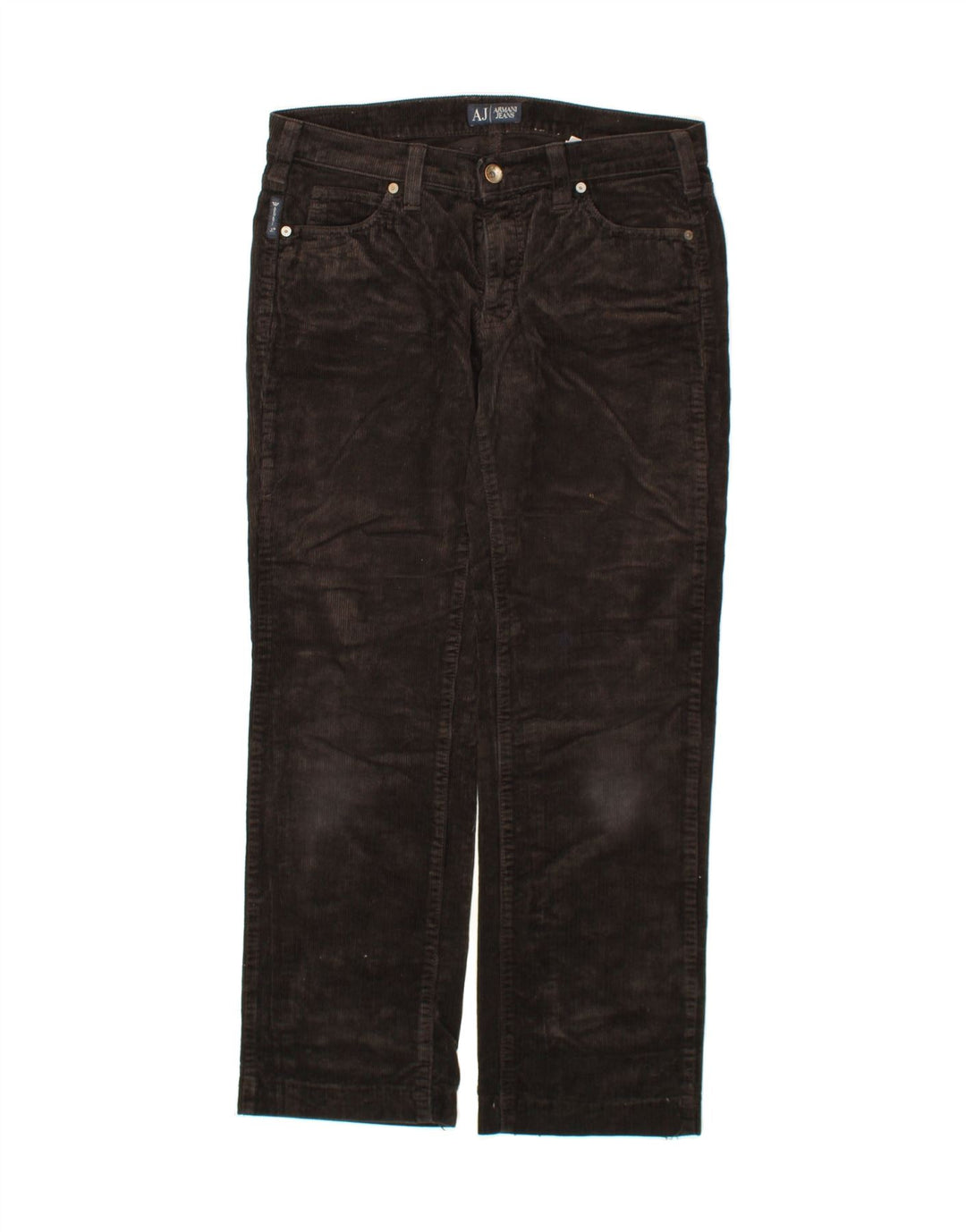 ARMANI Womens Straight Corduroy Trousers W29 L28 Brown Cotton Vintage Armani and Second-Hand Armani from Messina Hembry 