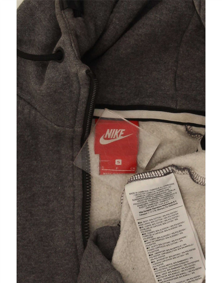 Nike Mens Zip Hoodie Sweater Small Grey Cotton