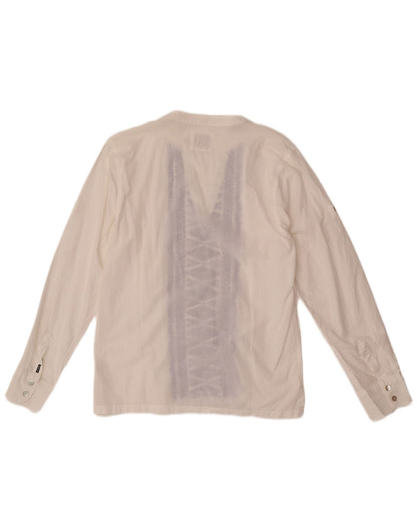 Блузка-рубашка с длинным рукавом Scotch & Soda для девочек 13–14 лет, белая с геометрическим рисунком