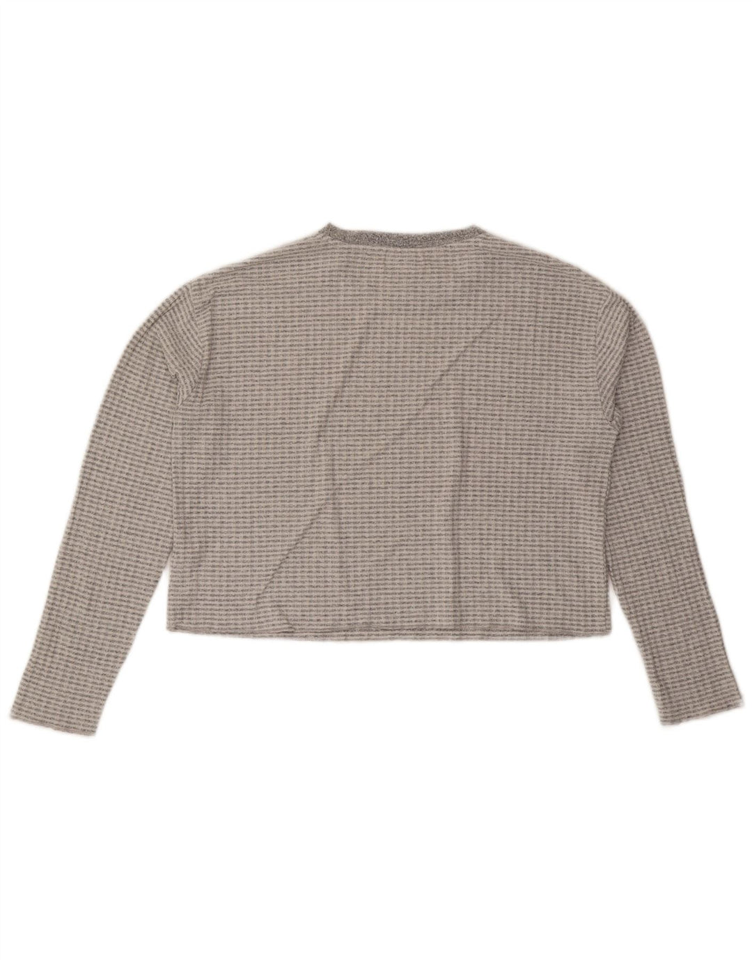 Topshop Womens Crop Top Long Sleeve UK 14 Medium Grey Polyester