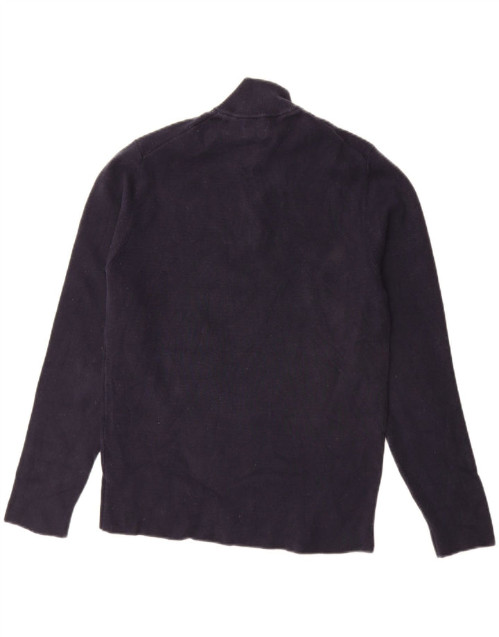MASSIMO DUTTI Pull Col Zippé Homme Bleu Marine Moyen Coton
