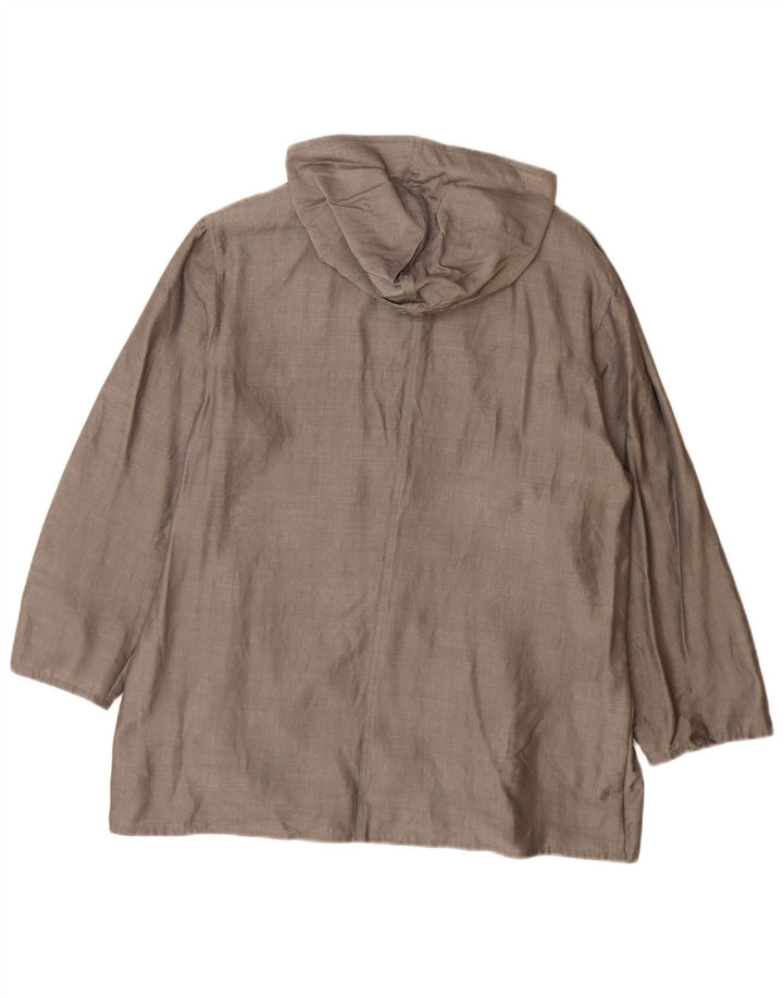 Marly's 1981 Womens Hooded Bomber Jacket IT 46 Large Grey Viscose