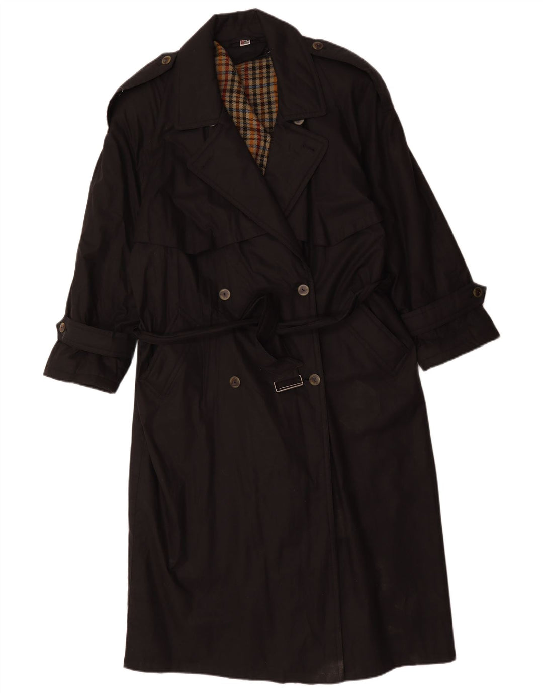 Vintage Womens Oversized Trench Coat UK 16 Large Black
