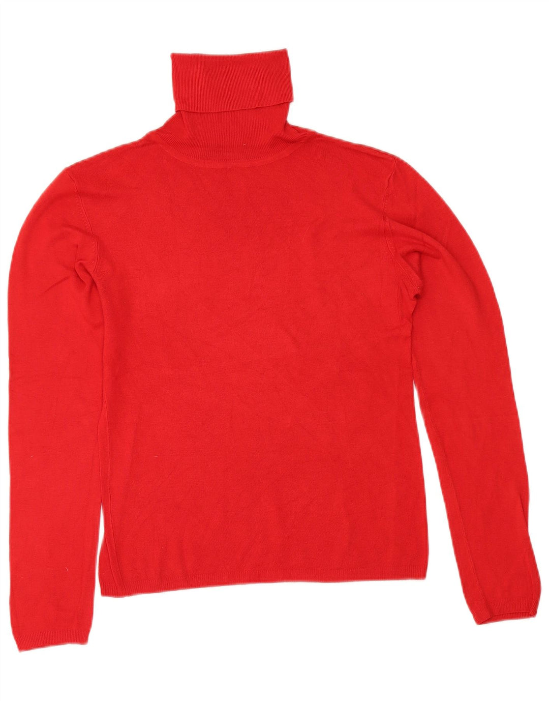 Zara Womens Roll Neck Jumper Sweater UK 14 Large Red Rayon