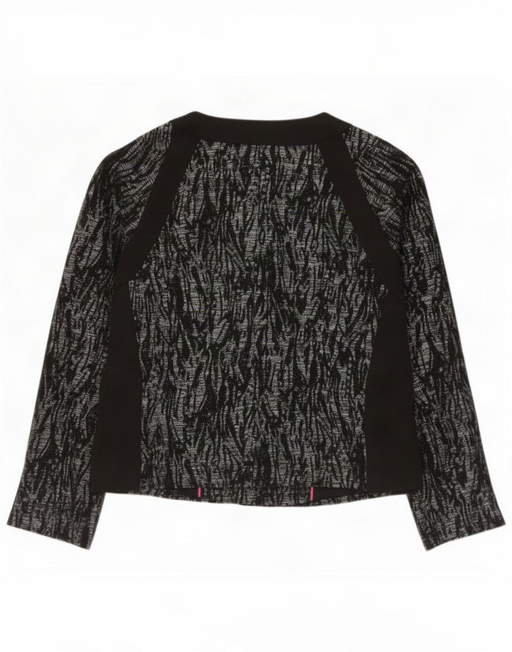 Giacca blazer da donna Marks & Spencer con motivo astratto UK 16 grande nera