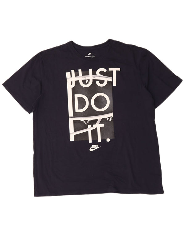 Мужская футболка с графикой Nike Athletic Cut 2XL, темно-синий, хлопок