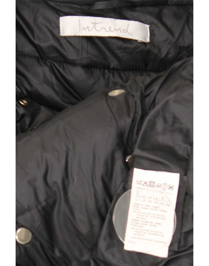 Intrend Womens Double Breasted Padded Coat UK 16 Large Black Polyester