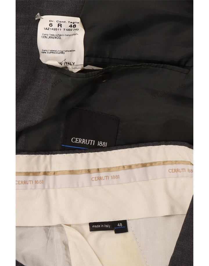 Cerruti 1881 Mens 3 Button 2 Piece Suit IT 48 Medium W34 L32 Grey Cotton