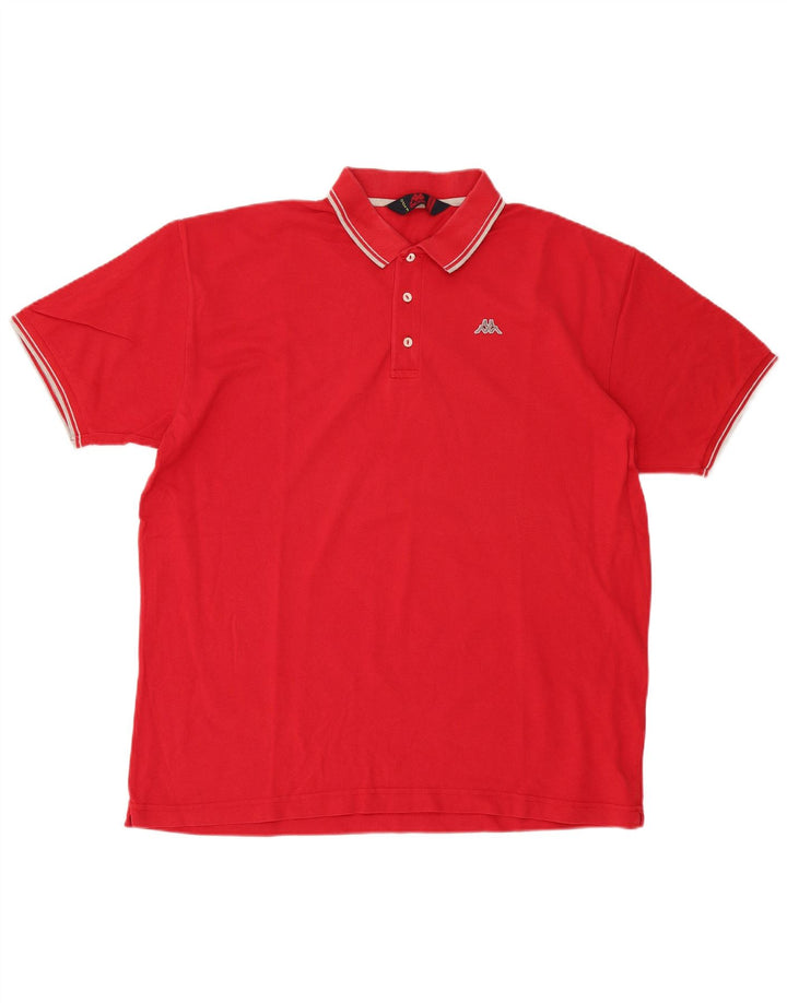 Kappa Mens Polo Shirt 2XL Red Cotton