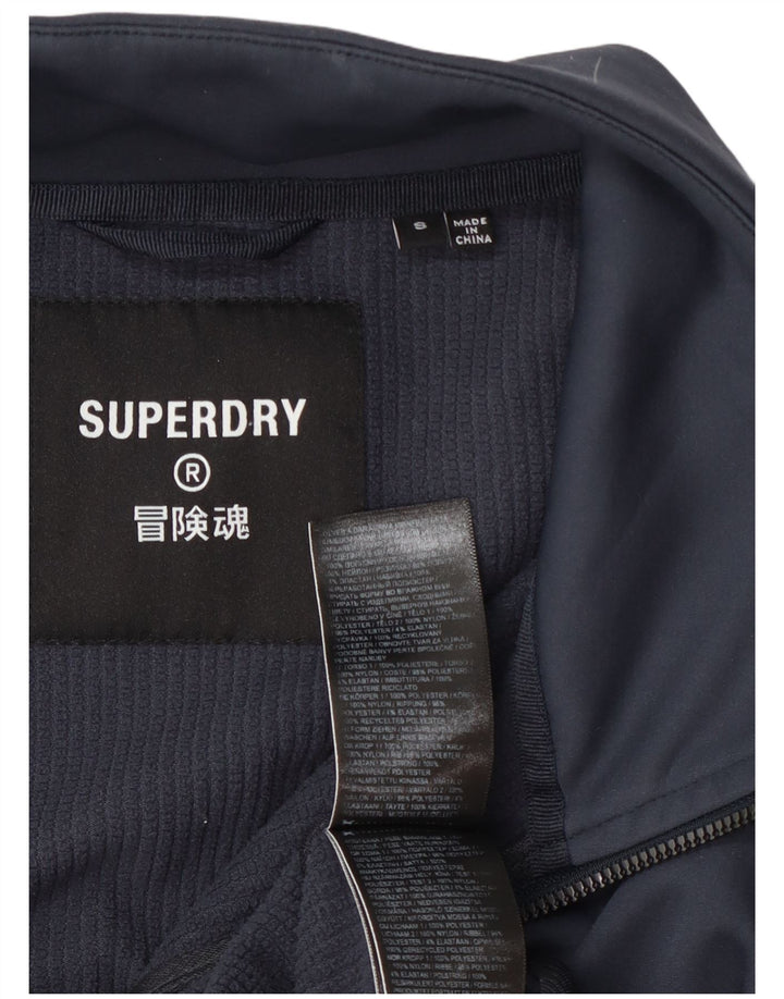 Superdry Mens Tracksuit Top Jacket Small Navy Blue Polyester