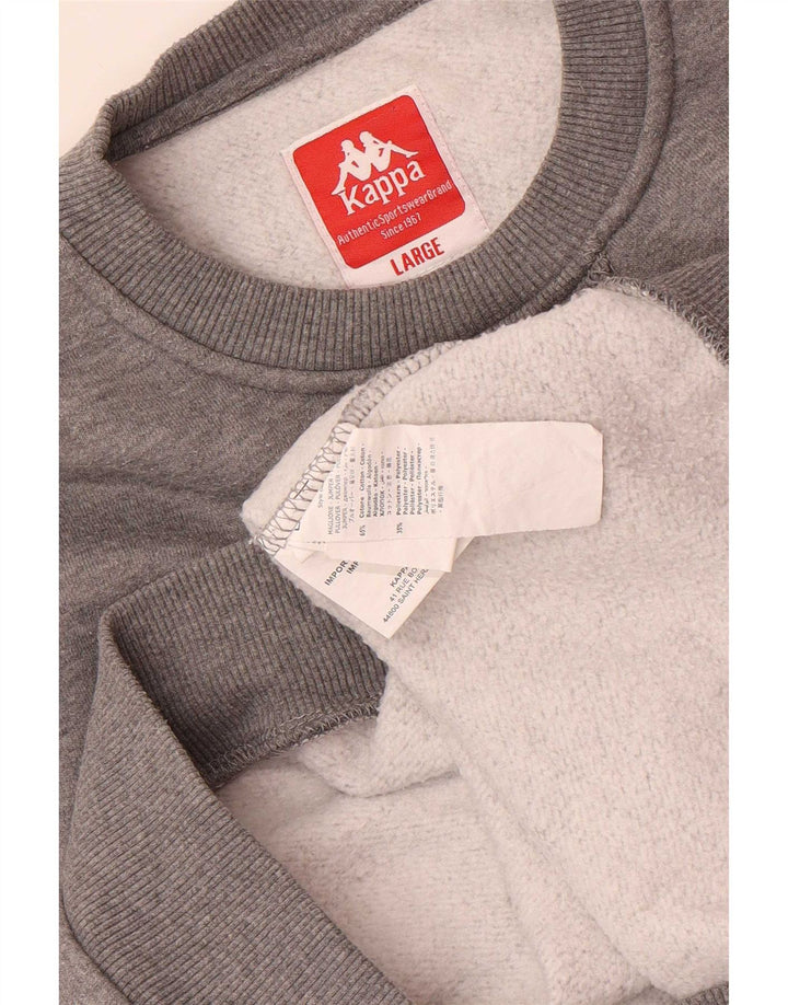 Kappa Mens Sweatshirt Jumper Large Grey Cotton
