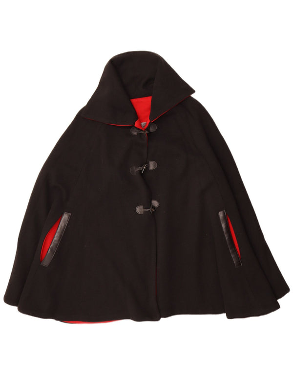 Vintage Womens Cape Coat IT 50 XL Black