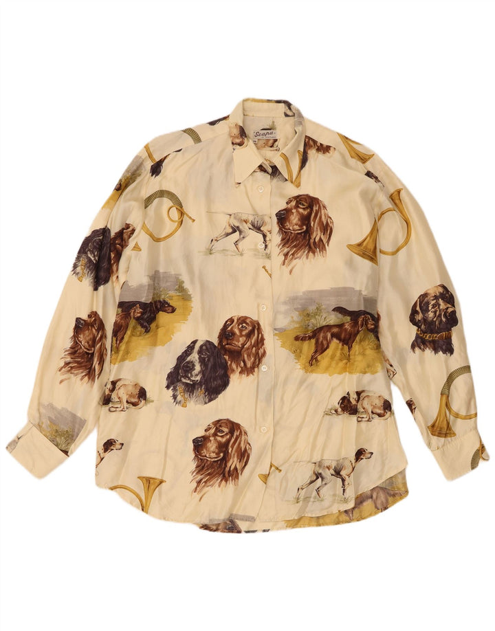 Blusa camisera extragrande para mujer Scapa EU 38 Medium Off White Animal Print