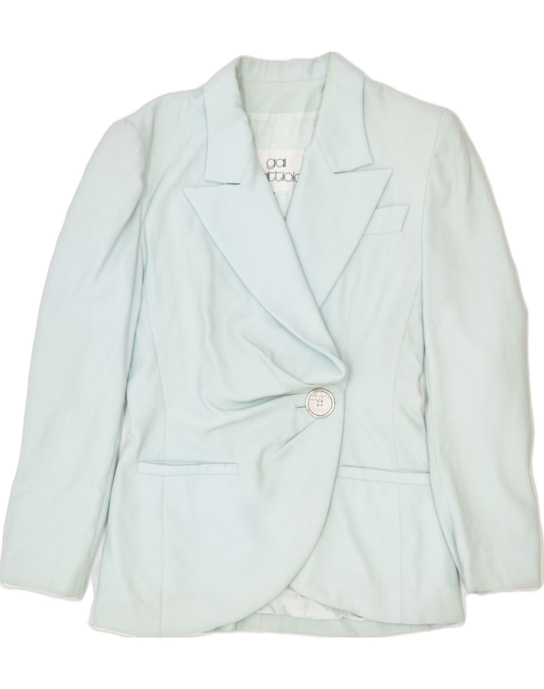 GAI MATTIOLO Womens 1 Button Blazer Jacket IT 42 Medium Blue Wool | Vintage | Thrift | Second-Hand | Used Clothing | Messina Hembry 