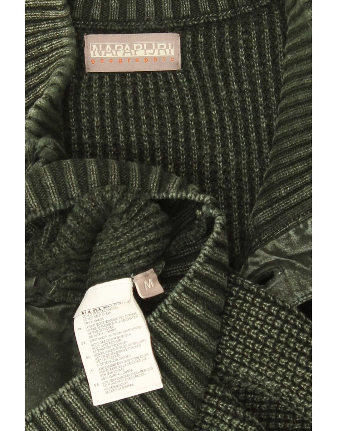 Napapijri Mens Geographic Cardigan Sweater Medium Green