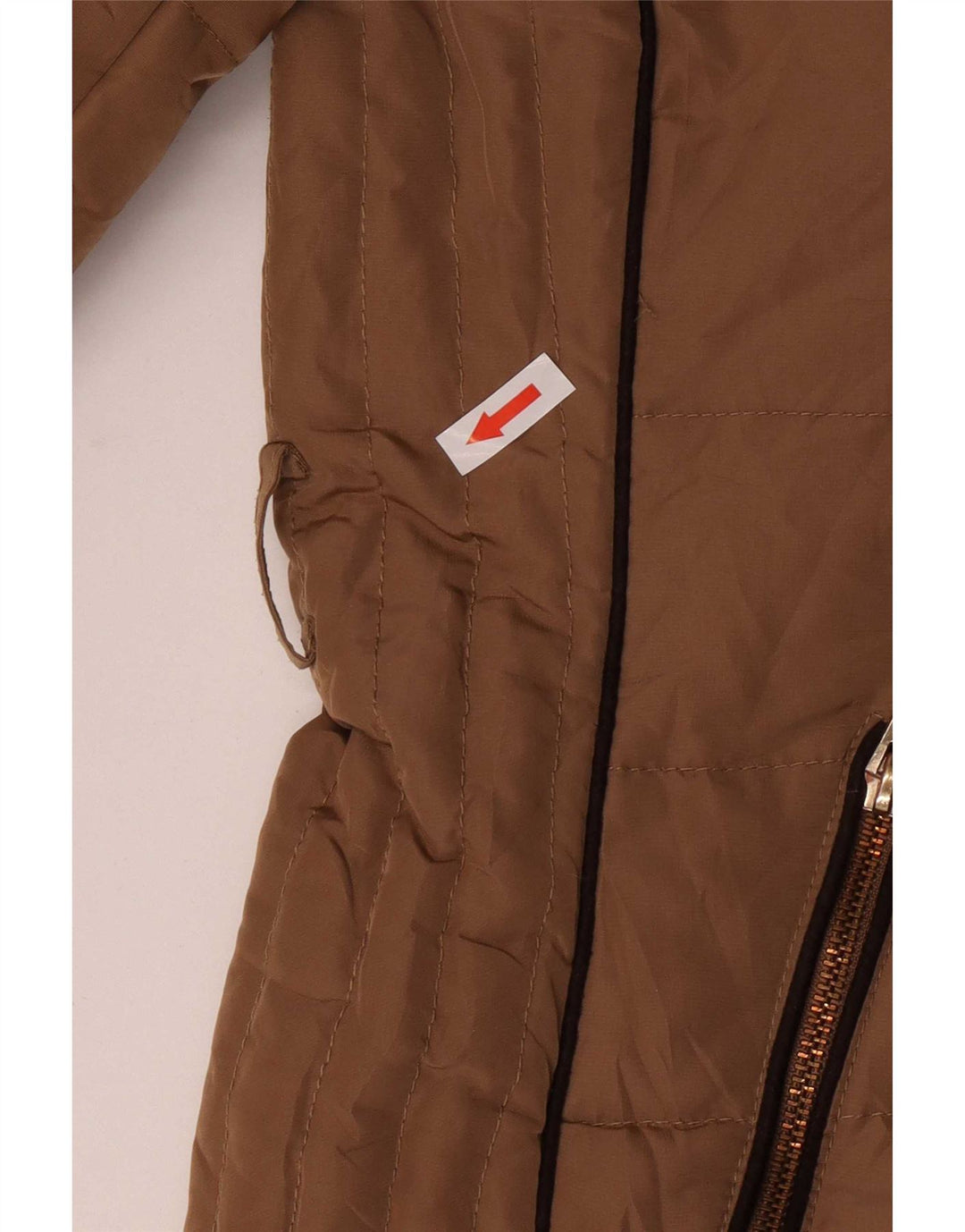 Zara Γυναικείο μπουφάν με κουκούλα UK 14 Medium Beige Polyester