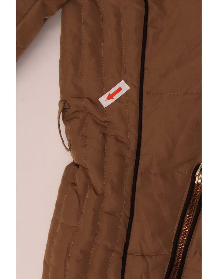 Zara Γυναικείο μπουφάν με κουκούλα UK 14 Medium Beige Polyester
