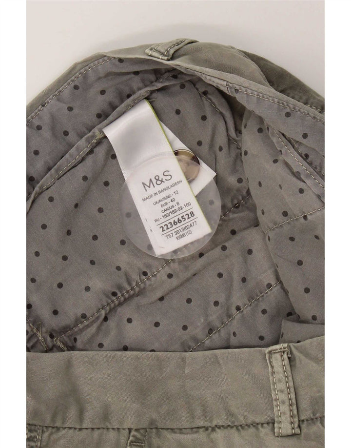 Marks & Spencer Chino Shorts til kvinder UK 12 Medium W32 Khaki Bomuld