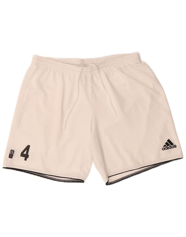 Adidas Mens Climalite Graphic Sport Shorts Large White Polyester