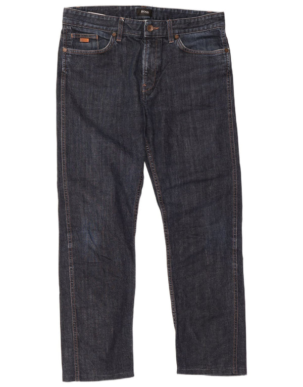 Hugo Boss Womens Straight Jeans W33 L26 Navy Blue Cotton