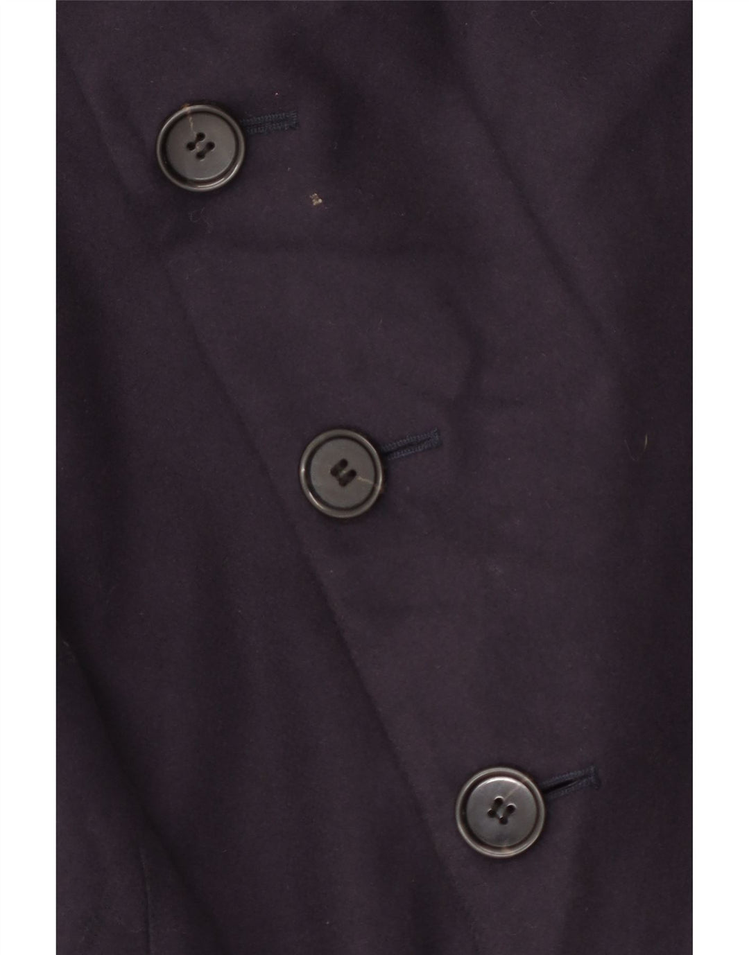 French Connection Mens Trench Coat UK 38 Medium Navy Blue Virgin Wool