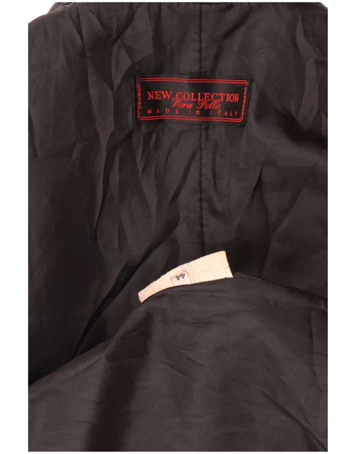 COLECȚIE NOUĂ Palton din piele pentru femei IT 44 Medium Black Leather