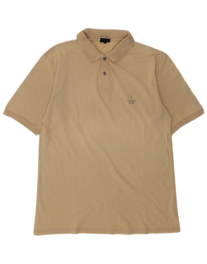 Trussardi Mens Polo Shirt XL Beige Cotton
